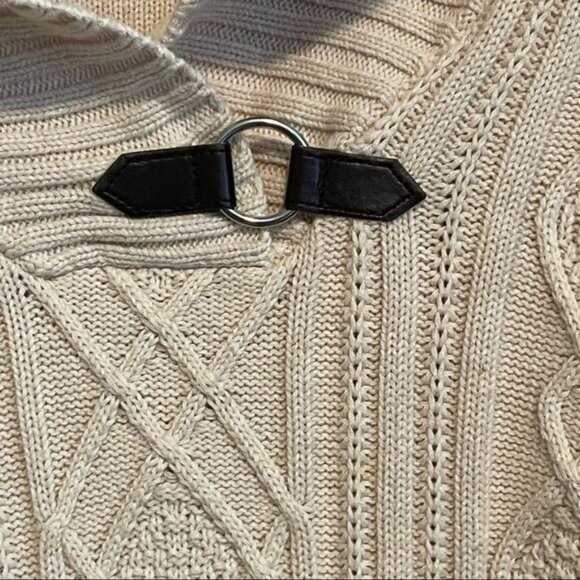Karen Scott Shawl Collar Cable Knit Sweater w/ Front Buckle Design ... - Picture 6 of 10